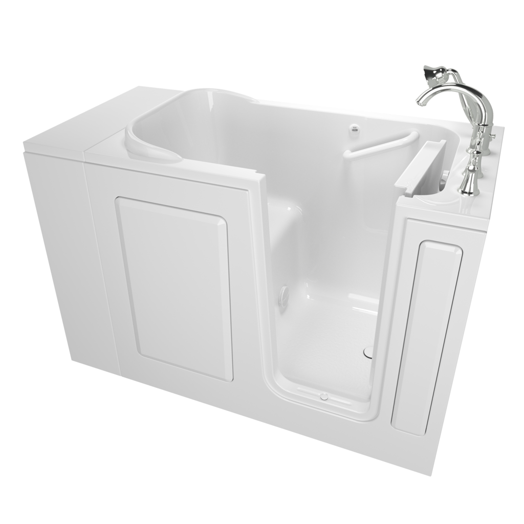 Gelcoat Value Series 28 x 48-Inch Walk-in Tub With Soaking Bath - Right-Hand Drain With Faucet